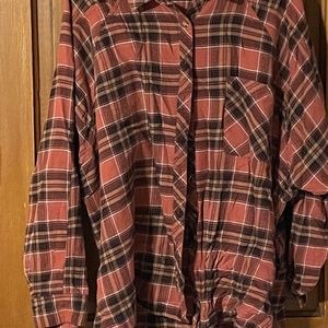 Maurices 1X plaid flannel shirt